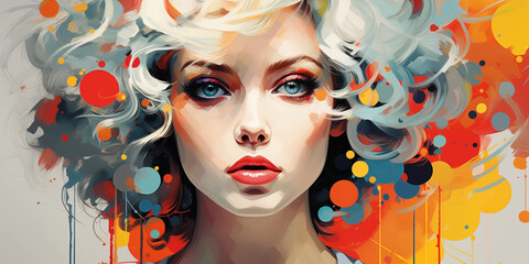 Expressive Colorful Female Portrait
