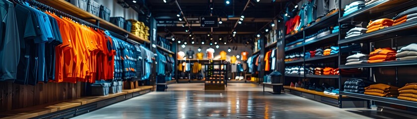 Modern Athletic Wear Store with Prominently Displayed Sportswear and Accessories for a Fit Lifestyle Retail Experience