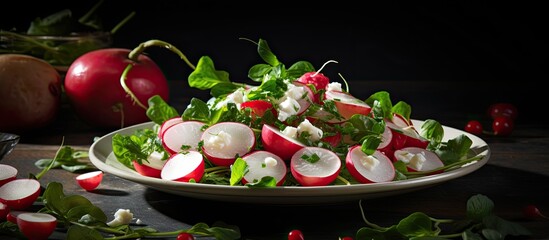 radish salad. Creative banner. Copyspace image