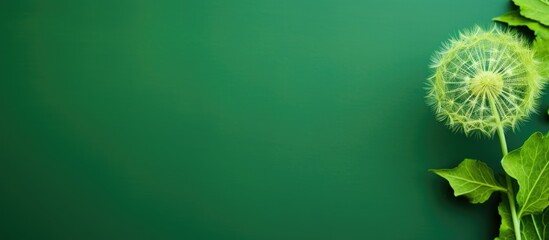 dandelion on green background. Creative banner. Copyspace image