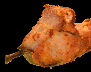 fried fish isolated on white background