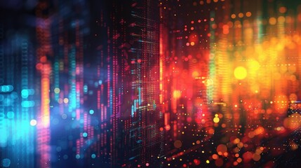 Fototapeta premium Futuristic data processing concept in vibrant colors