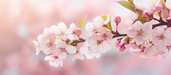 Fototapeta premium branches of a flowering apple tree. Creative banner. Copyspace image