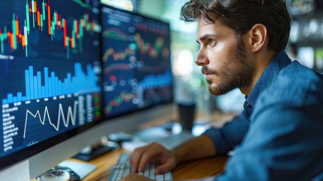 businessman analysis sales data graph indicators and business growth currency stock and investment economy .stock photo