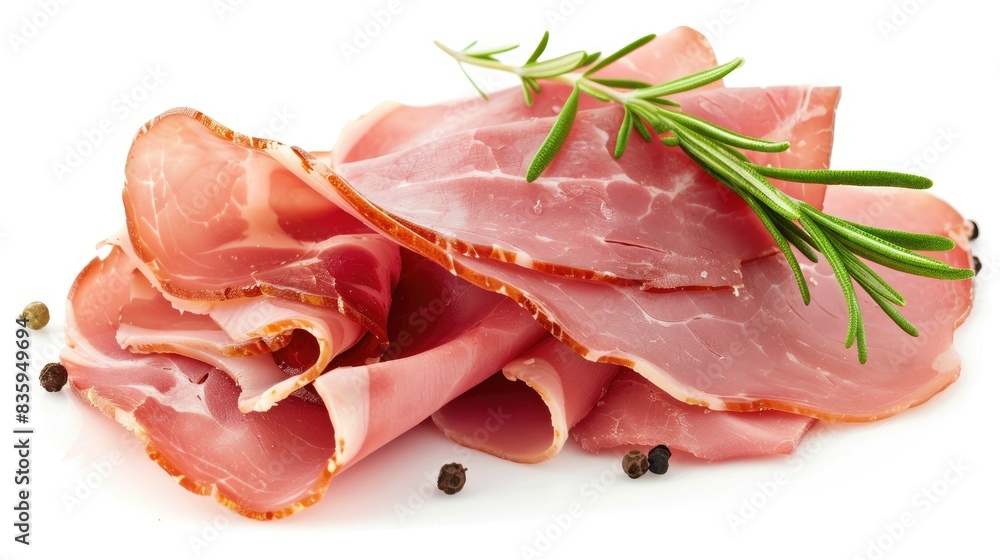 Wall mural Salted ham on a white background - Wall murals