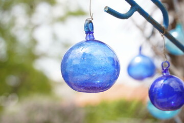 Vintage unique hand-blown glass balls