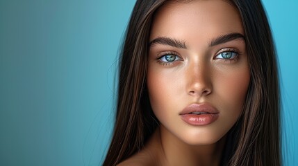 Fototapeta premium beautiful model woman with shiny and straight long hair keratin straightening treatment care and spa procedures beauty girl smooth hairstyle .stock photo