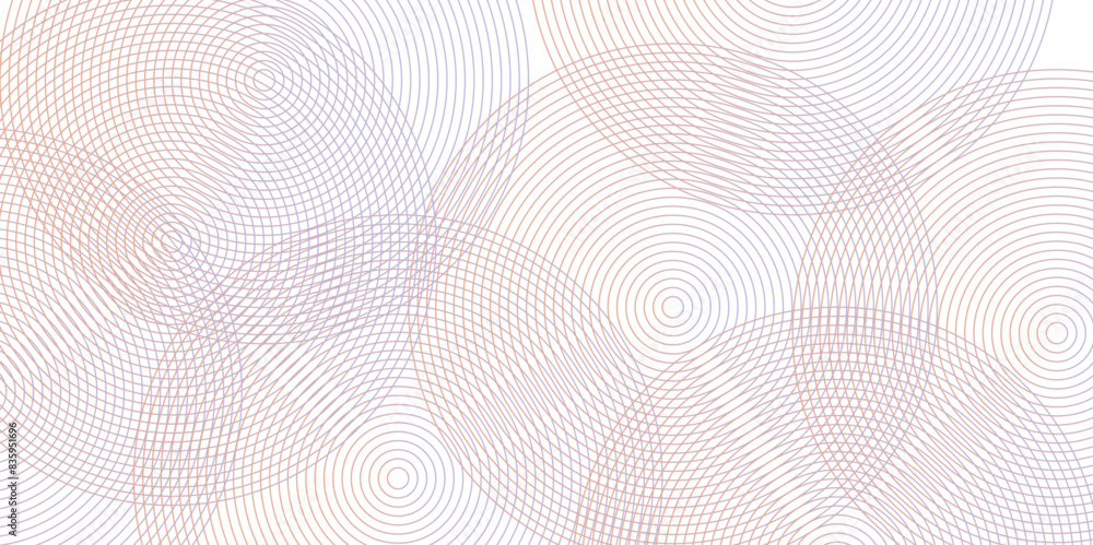 Poster seamless geometric spiral pattern and abstract circle wave lines overlapping pattern isolated. desig