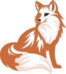 fox cartoon silhouette white background