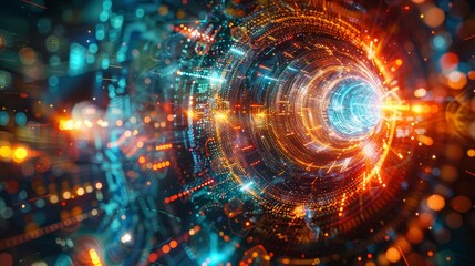 Holographic display of global contributions, Abstract, Multicolored, Digital art, Visualizing the impact of different cultures