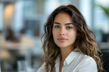 Fototapeta premium portrait of a young woman in a white shirt