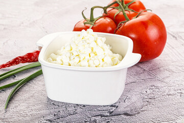 Cottage cheese Curd in the bowl