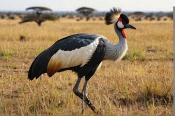 Fototapeta premium grey crowned crane