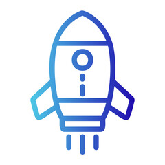 Rocket icon with gradient outline style