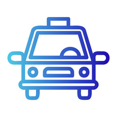 Taxi car icon with gradient outline style