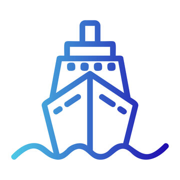 recommend clip art: Cruise ship icon with gradient outline style