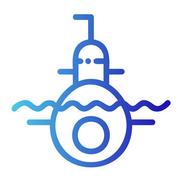 recommend clip art: Submarine icon with gradient outline style