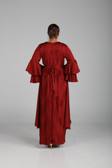 lady wearing Arabic dress shoot in photo studio 