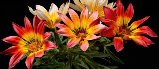 Fototapeta premium Gazinia Kiss flowers in full bloom. Creative banner. Copyspace image
