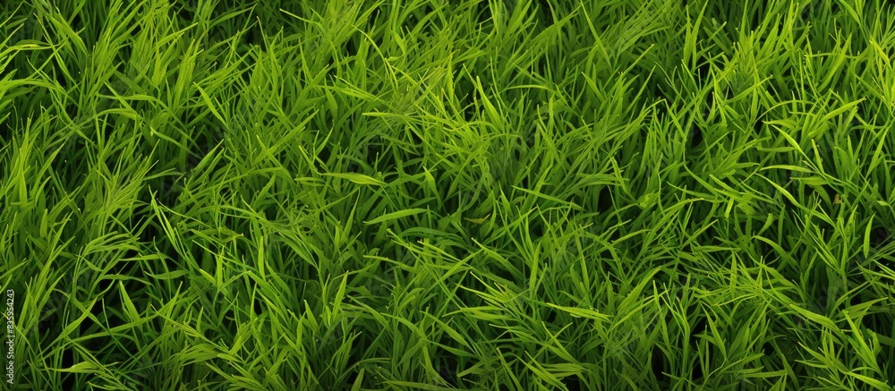 Poster green grass seamless texture seamless in only horizontal dimension. creative banner. copyspace image