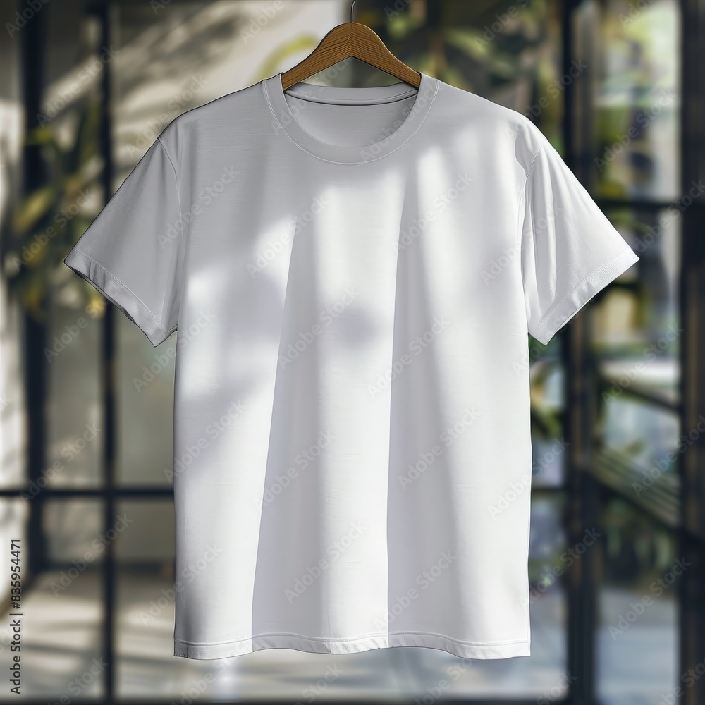 Wall mural Plain White T-Shirt Mockup