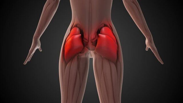 Gluteus muscle anatomy medical animation