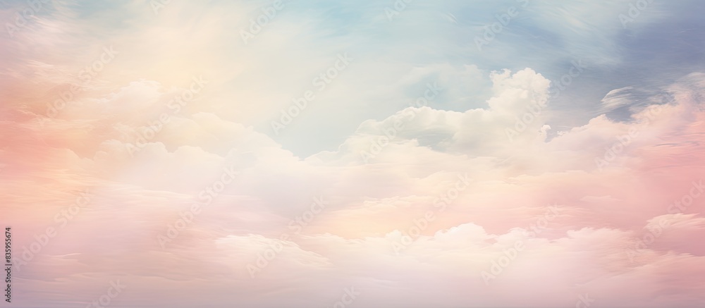 Aufkleber pink clouds and sky for background abstract postcard nature art pastel style soft and blur focus. cr