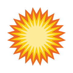 Zigzag Concentric Explosion Sunburst Orange Icon