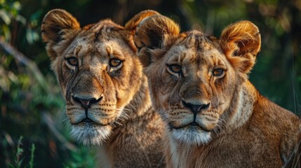 Naklejka premium Wild lions