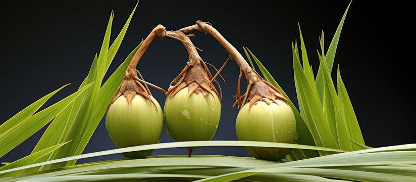 Common screwpine fruit Pandanus utilis. Creative banner. Copyspace image