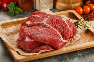 Raw beef meat piece for cooking