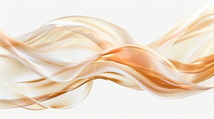 Fototapeta premium Bright almond wave abstract design, soft and inviting, isolated on a white backdrop