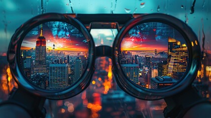 Virtual reality glasses with futuristic vision technology