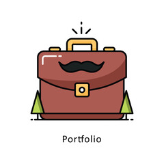 Fototapeta premium Portfolio Vector Filled outline Design illustration. Symbol on White background EPS 10 File