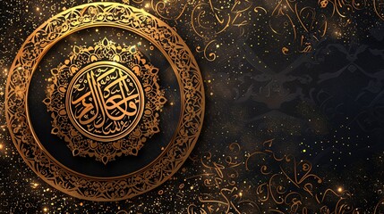 A luxurious Islamic frame with a simple and modern design.