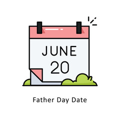 Fototapeta premium Father Day Date Vector Filled outline Design illustration. Symbol on White background EPS 10 File