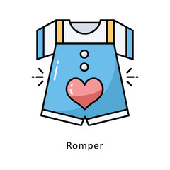 Romper Vector Filled  outline Design illustration. Symbol on White background EPS 10 File
