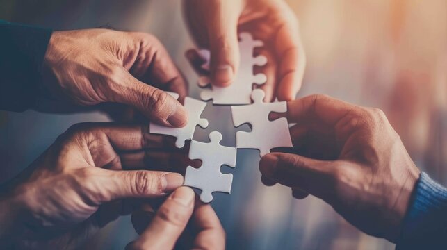 The image shows a group of people of different ages and races working together to put together a puzzle. The image is meant to be inspiring and motivating, and it suggests that people of all