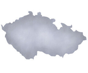 Czechia Map illustration in gray color. Graphic design element for travel, geography, educational material. Png file, clip art, cut file