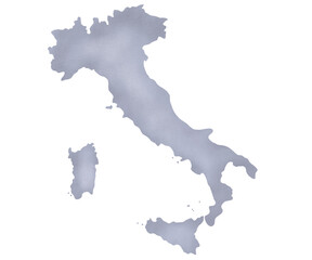 Italy Map illustration in gray color. Graphic design element for travel, geography, educational material. Png file, clip art, cut file