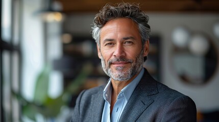 Obraz premium portrait of mature businessman in formal suit looking at camera smiling with smile isolated in white background confident businessman ceo boss freelancer manager .hight relustion