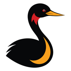 Solid color Eared Grebe animal vector design