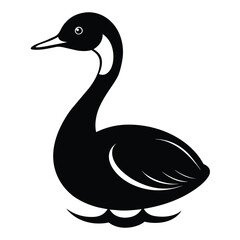 Solid color Eared Grebe animal vector design