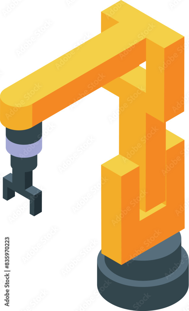 Wall mural vector illustration of a 3d isometric robotic arm used for automation and manufacturing processes