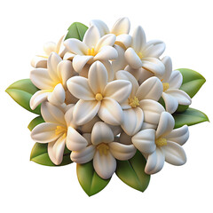 Fototapeta premium Jasmine Flower Pile Of Heap Of Piled Up Together Hyperrealistic Highly Detailed Isolated On Transparent Background Png File
