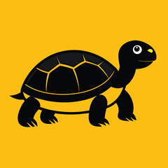 Solid color Eastern Box Turtle animal vector design