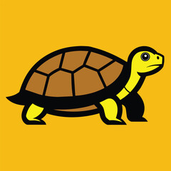 Solid color Eastern Box Turtle animal vector design