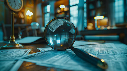 Photo realistic security inspection concept with savings ledger symbolizing correlation between security  financial savings for corporate  finance ads