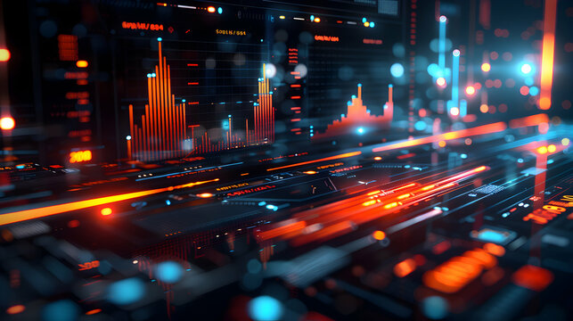 Advanced Security Software Interface: Digital Protection Meets Financial Growth Graph   Perfect for Tech and Finance Ads!