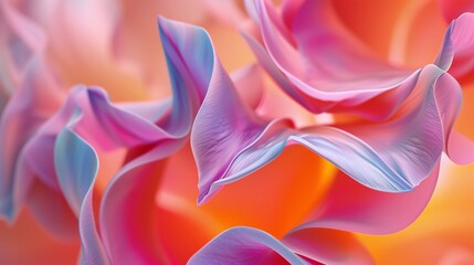 Spectrum Serenade: Tulip petals captured in extreme macro, their colors blending in a mesmerizing serenade.